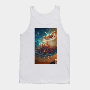 The Coffee Starry Teal ocean| starry night Tank Top